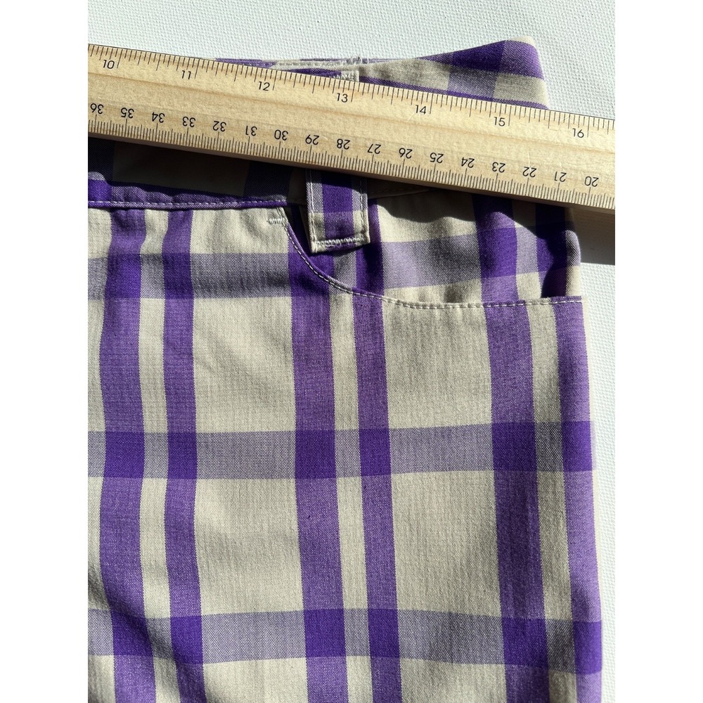 ADIDAS Shorts Womens 2 Purple Plaid Checked Stretch Golf Performance Chino - Picture 2 of 9